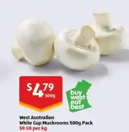 ALDI West Australian White Cup Mushrooms offer
