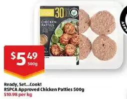 ALDI Ready, Set...Cook! RSPCA Approved Chicken Patties offer