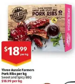 ALDI Three Aussie Farmers Pork Ribs offer