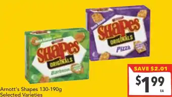 Supa Valu Arnott's Shapes Selected Varieties offer