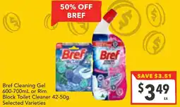 Supa Valu Bref Cleaning Gel or Rim Block Toilet Cleaner offer