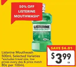 Supa Valu Listerine Mouthwash offer