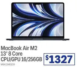 Officeworks MacBook Air M2 13" 8 Core CPU/GPU 16/256GB offer