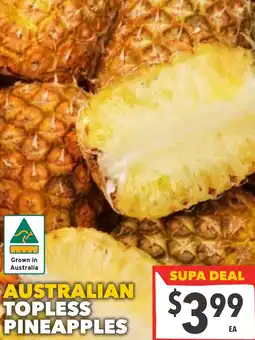 Supa Valu Australian topless pineapples offer