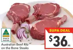 Supa Valu Australian Beef Rib on the Bone Steaks offer