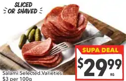 Supa Valu Salami Selected Varieties offer