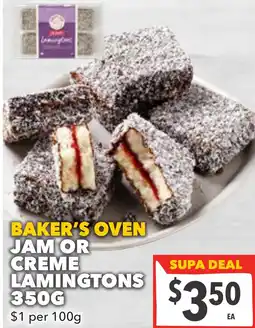 Supa Valu Baker's oven jam or creme lamingtons offer