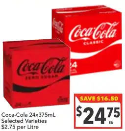 Supa Valu Coca-Cola Selected Varieties offer