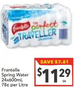 Supa Valu Frantelle Spring Water offer