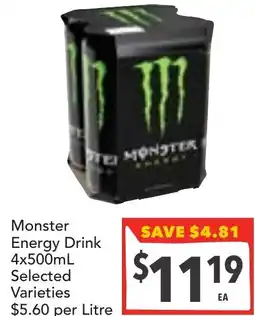 Supa Valu Monster Energy Drink offer