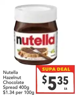 Supa Valu Nutella Hazelnut Chocolate Spread offer
