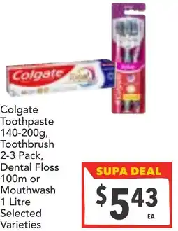 Supa Valu Colgate Toothpaste, Toothbrush offer