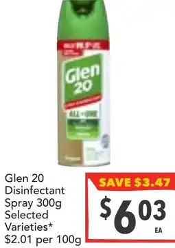 Supa Valu Glen 20 Disinfectant Spray offer