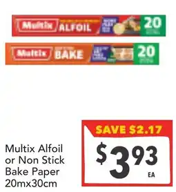 Supa Valu Multix Alfoil or Non Stick Bake Paper offer