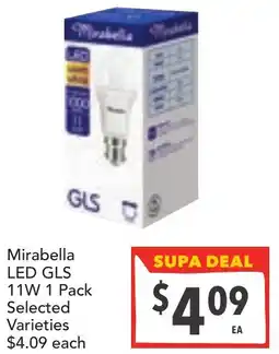 Supa Valu Mirabella LED GLS 11W offer