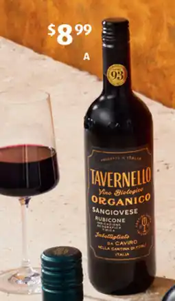 ALDI Tavernello Organic Sangiovese 2023 offer