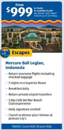 ALDI Mercure Bali Legian, Indonesia offer