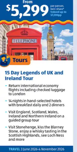 ALDI 15 Day Legends of UK and Ireland Tour offer