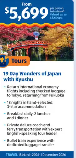 ALDI 19 Day Wonders of Japan with Kyushu offer