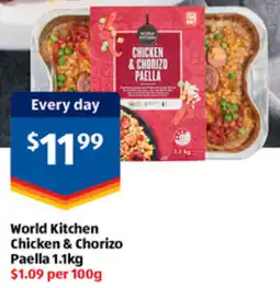 ALDI World kitchen chicken & chorizo paella offer