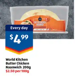ALDI World kitchen butter chicken naanwich offer