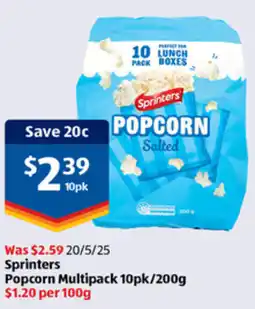 ALDI Sprinters Popcorn Multipack 10pk offer