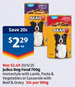 ALDI Julius dog food offer