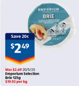 ALDI Emporium selection brie offer