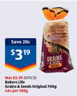 ALDI Bakers Life Grains & Seeds Original offer