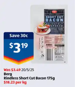 ALDI Rindless Short Cut Bacon offer