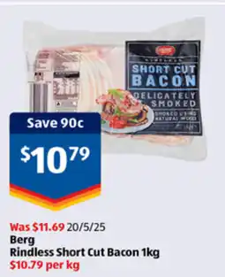 ALDI Berg Rindless Short Cut Bacon offer