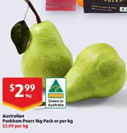 ALDI Packham Pears offer