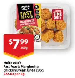 ALDI Moira mac's fast feasts margherita chicken breast bites offer