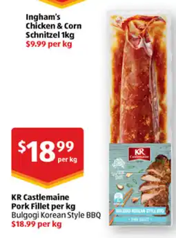 ALDI KR Castlemaine Pork Fillet per kg offer