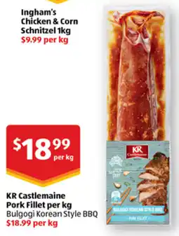 ALDI KR Castlemaine Pork Fillet per kg offer