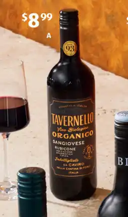 ALDI Tavernello Organic Sangiovese 2023 offer