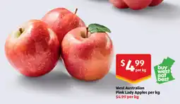 ALDI West Australian Pink Lady Apples per kg offer