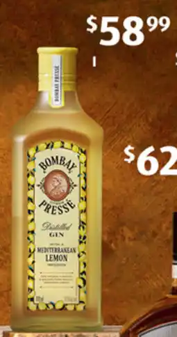 ALDI Bombay Citron Presse' Gin offer