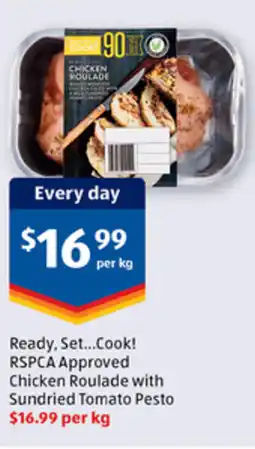 ALDI Ready, Set...Cook! RSPCA Approved Chicken Roulade with Sundried Tomato Pesto offer