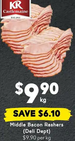 Drakes Middle Bacon Rashers (Deli Dept) offer