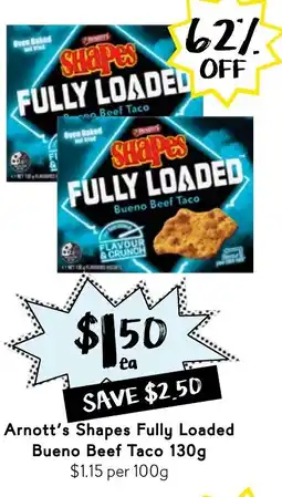Drakes Arnott's Shapes Fully Loaded Bueno Beef Taco offer