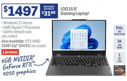Officeworks Lenovo LOQ 15.6" Gaming Laptop offer