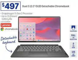 Officeworks Lenovo Duet 5 13.3" OLED Detachable Chromebook offer