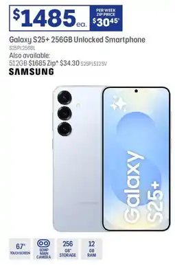 Officeworks SAMSUNG Galaxy S25+ 256GB Unlocked Smartphone offer
