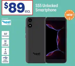 Officeworks opel S55 Unlocked Smartphone offer