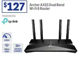 Officeworks tp-link Archer AX53 Dual Band Wi-Fi 6 Router offer