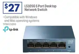 Officeworks tp-link LS105G 5 Port Desktop Network Switch offer