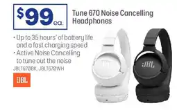 Officeworks JBL Tune 670 Noise Cancelling ea. Headphones offer