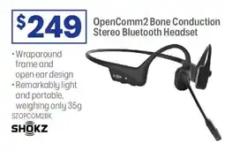 Officeworks SHOKZ OpenComm2 Bone Conduction offer