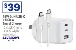 Officeworks J.BURROWS 65W GaN USB-C + USB-A offer